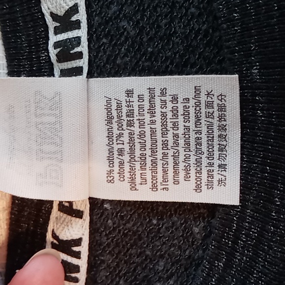 PINK By Victoria Secret Women's  Logo Campus Fleece Sweatshirt Size Small Black - Picture 9 of 12